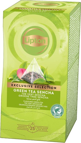 Lipton thee Exclusive Selection, groene thee Sencha, doos van 25 zakjes 25 Stuk