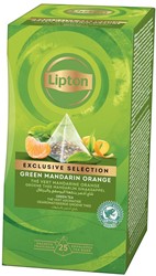 Lipton thee Exclusive Selection, groene thee mandarijn sinaasappel, doos van 25 zakjes 25 Stuk