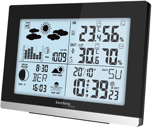 Technoline horloge avec station météo WS 6762, digitale, radiopilotée, ft 15,8 x 4 x 11,3 cm