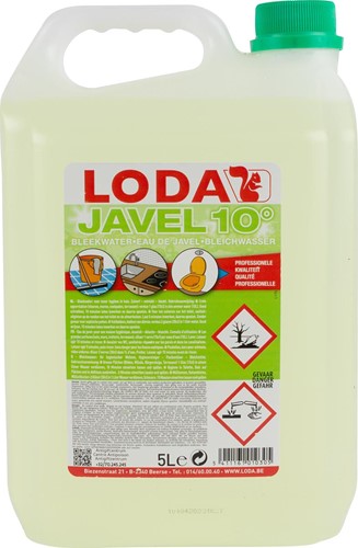 Loda eau de javel 10°, vert, bouteille de 5 l