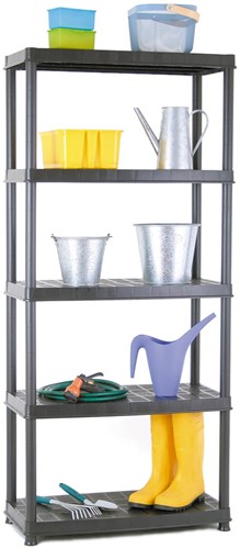 Practo étagère Plasti Rack 081, 185 x 85 x 40 cm, 5 tablettes, noir