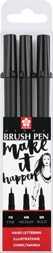 Sakura brushpen Pigma Brush, étui de 6 pièces, noir