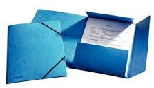 25 mappen 3 klep+elastiek a4 blauw glanskarton esselte