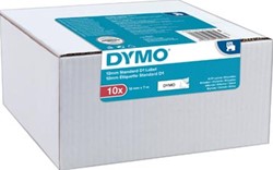 Dymo D1 tape 12 mm, zwart op wit, pak van 10 stuks