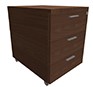 Melamine ladeblokken Kara gestreept licht eiken 3 laden H. 55,40 x B. 40 x D. 60 cm - Metalen handgrepen alugrijs