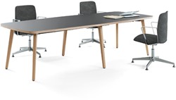 Timber tonvormige vergadertafel - 280cm x 120cm - verschillende kleuren mogelijk