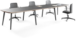 Timber tonvormige vergadertafel - 420cm x 120cm - verschillende kleuren mogelijk
