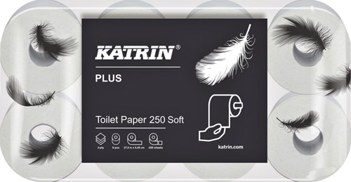 Toiletpapier Katrin 3laags 250 vel wit 11711 72 Rol