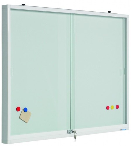 Smit Visual Binnenvitrine Magneethoudend 90x120x6,5cm schuifdeur