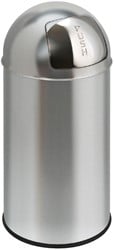 Afvalbak pushcan 40liter met pushdeksel mat RVS 1 Stuk