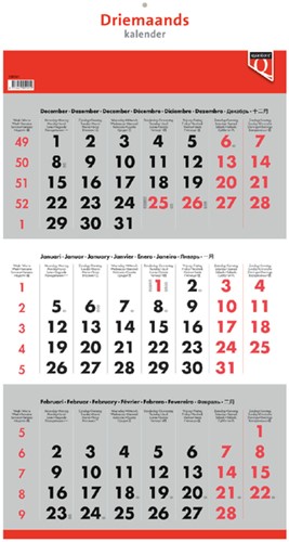3-maandskalender 2026 Quantore 1 Stuk