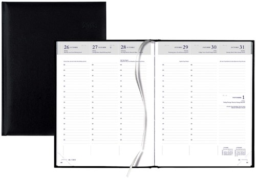 Weekagenda 2025 Qua 7dag/2pag 172x240mm  zw 1 Stuk