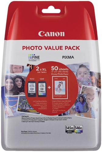 Inktcartridge Canon PG-545XL CL-546XL zwart + kl 1 pak