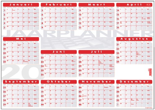 Jaarplankalender 2026 Quantore 48x68cm 1 Stuk