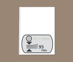 Draadrug GBC 11mm 34rings A4 zilver 100 Stuk