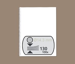 Draadrug GBC 14mm 34rings A4 zilver 100 Stuk