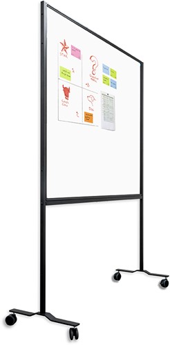 Smit Visual Verrijdbaar Whiteboard Workboard 120x150cm Emailstaal Wit
